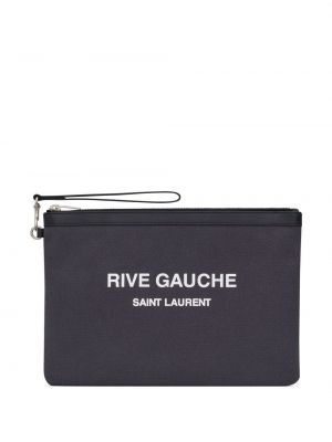Listová kabelka s potlačou Saint Laurent sivá
