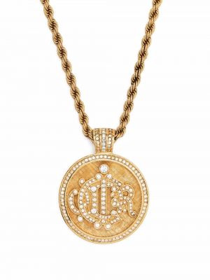 Collana con cristalli placcato oro Christian Dior oro