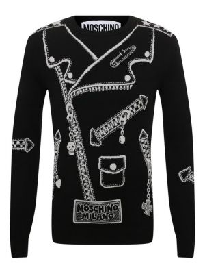 Шерстяной свитер Moschino черный