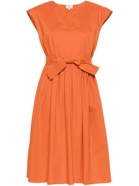 Μίντι φόρεμα με λαιμόκοψη v Woolrich πορτοκαλί