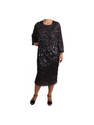 Sukienka midi z cekinami Dolce And Gabbana czarna