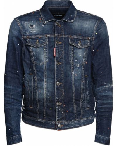 Bavlnená džínsová bunda Dsquared2 modrá