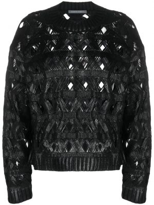 Sweter z okrągłym dekoltem Alberta Ferretti czarny