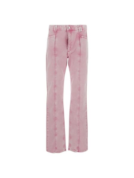Proste jeansy bawełniane Isabel Marant Różowe