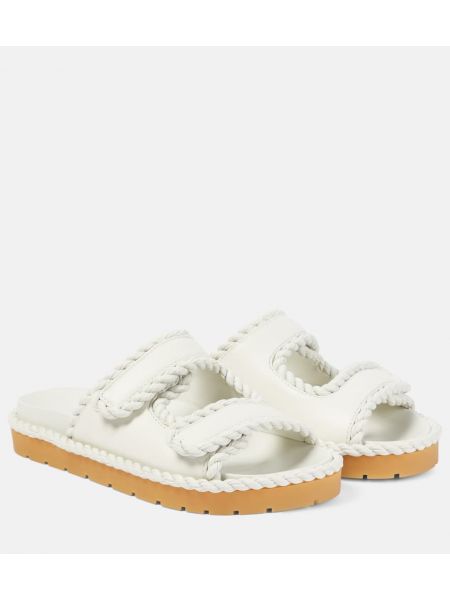Bílé pletené kožené sandály Bottega Veneta