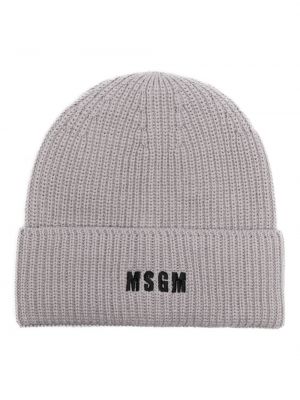 Mütze mit stickerei Msgm grau