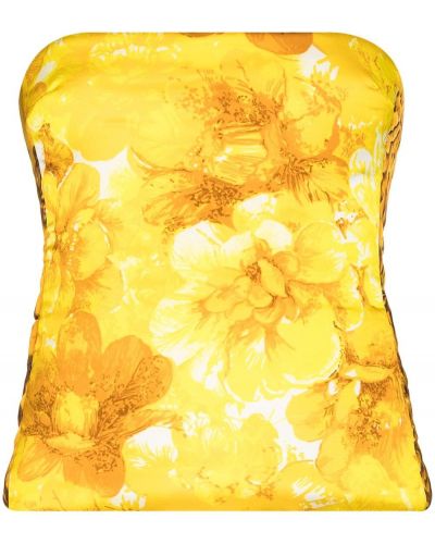 Top w kwiaty z printem Kwaidan Editions, żółty