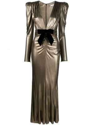 Μάξι φόρεμα με φιόγκο Alessandra Rich χρυσό