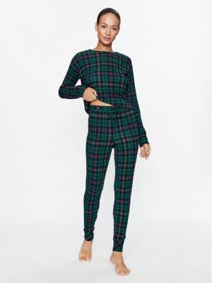 Priliehavé pyžamo Lauren Ralph Lauren zelená