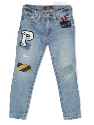 Slim fit skinny fit-jeans för tjejer Ralph Lauren Kids blå