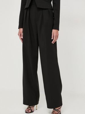 Jednobarevné kalhoty s vysokým pasem Custommade černé
