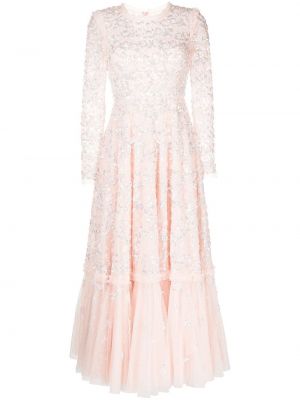 Вечерна рокля с пайети Needle & Thread розово