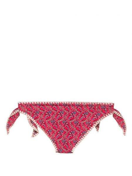 Bikini w kwiatki z nadrukiem Isabel Marant czerwony