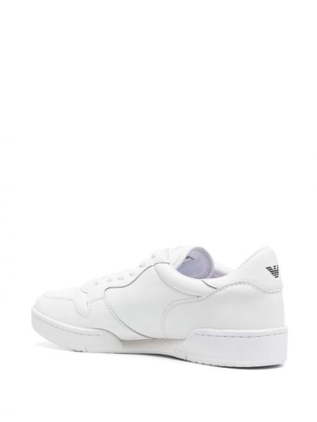 Sneakersy sznurowane z nadrukiem koronkowe Ea7 Emporio Armani białe