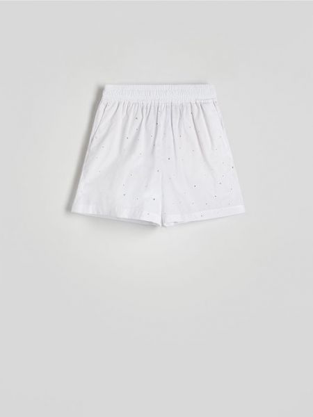Хлопковые шорты с аппликацией Reserved белые