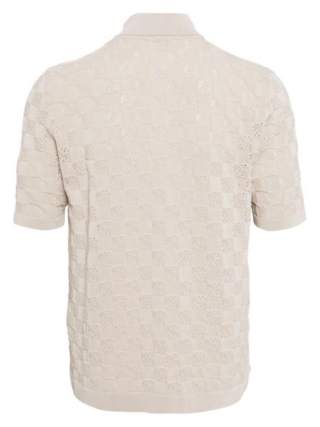 Megztas medvilninis polo marškinėliai Eleventy smėlinė