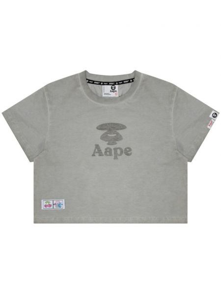 T-shirt en coton à imprimé Aape By *a Bathing Ape® gris
