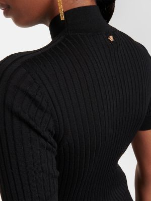 Vlněný svetr Versace černý