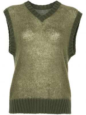 Pletená vlněná vesta Versace Pre-owned zelená