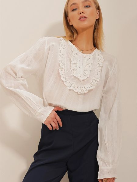 Блуза Trend Alaçatı Stili біла