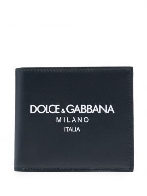Dabīgās ādas maku Dolce & Gabbana zils