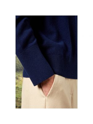 Suéter con estampado de cachemira de cuello redondo Massimo Alba azul