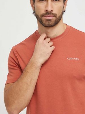 Тениска с дълъг ръкав Calvin Klein оранжево