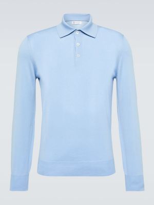 Кашмирен вълнен пуловер Brunello Cucinelli синьо
