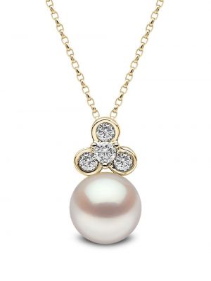 Yoko London 18kt yellow gold Trend diamond and pearl pendant necklace - Oro