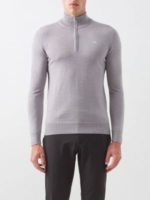Серый шерстяной свитер J.lindeberg