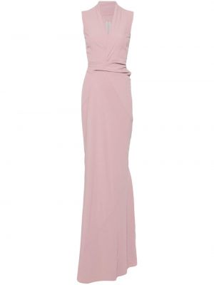 Sukienka długa z krepy Rick Owens różowa