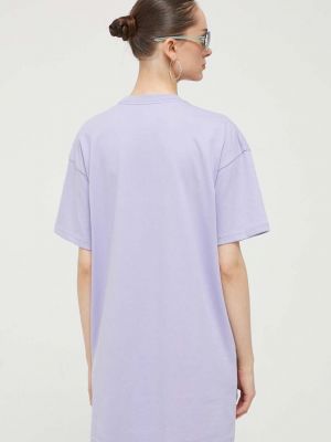 Bavlněné mini šaty Vans fialové