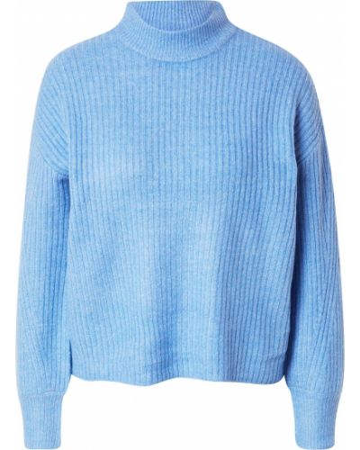 Jednofarebný pletený priliehavý sveter Blue Seven - modrá