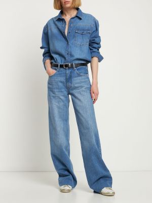 Kõrge vöökohaga sirged teksapüksid Anine Bing sinine