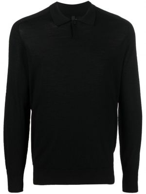 Megztas polo marškinėliai Transit juoda