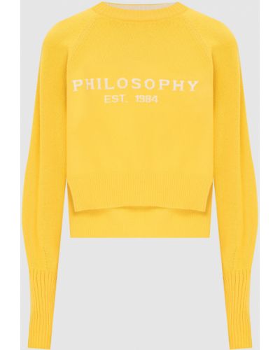 Кашеміровий светр з логотипом Philosophy Di Lorenzo Serafini, жовтий