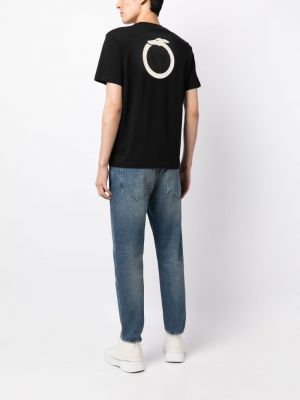 T-shirt en coton à imprimé Trussardi noir