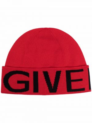 Haftowana czapka Givenchy czerwona