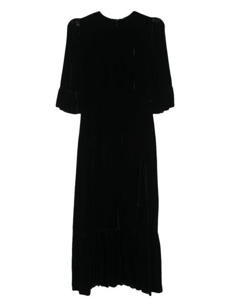 Aksamitna sukienka midi z falbankami The Vampire's Wife czarna