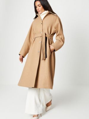 Шерстяное длинное пальто Wallis бежевое