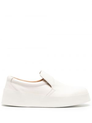 Slip on usnjene hlačke slip Jw Anderson bela