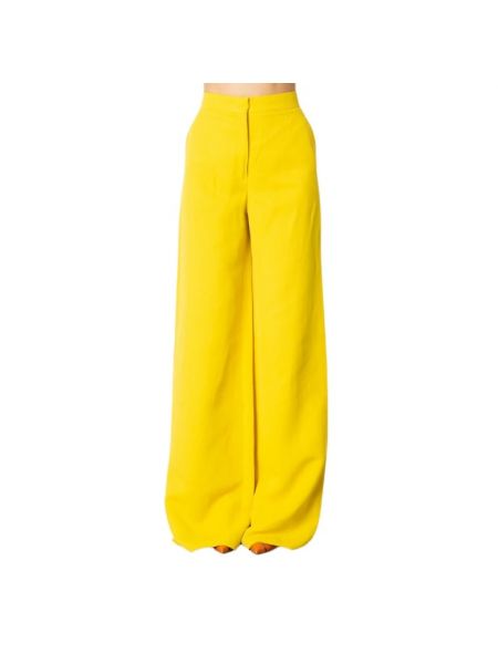 Szerokie spodnie Max Mara Studio żółte
