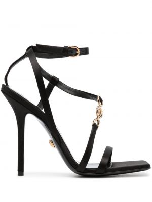 Sandales en cristal Versace noir