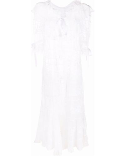 Vestido midi con flecos A.n.g.e.l.o. Vintage Cult blanco