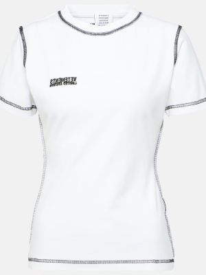 Βαμβακερή μπλούζα από ζέρσεϋ Vetements λευκό