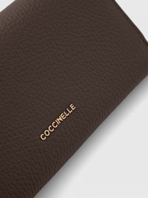 Kožená peněženka Coccinelle hnědá