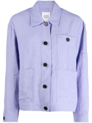 Lininė marškiniai oversize Studio Tomboy violetinė