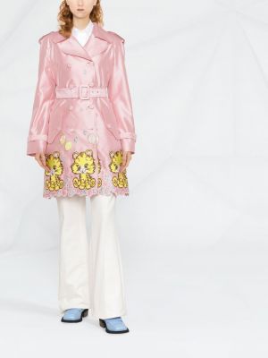 Siuvinėtas paltas Moschino rožinė