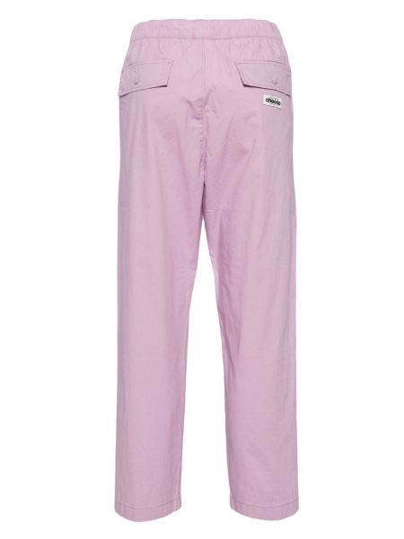 Rovné kalhoty s výšivkou :chocoolate fialové
