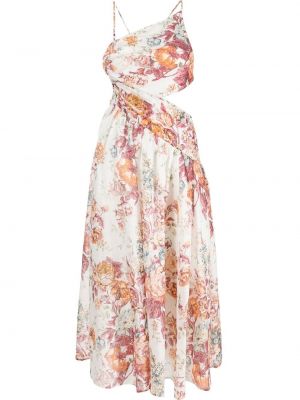 Asymmetrisk floral dress Zimmermann hvit